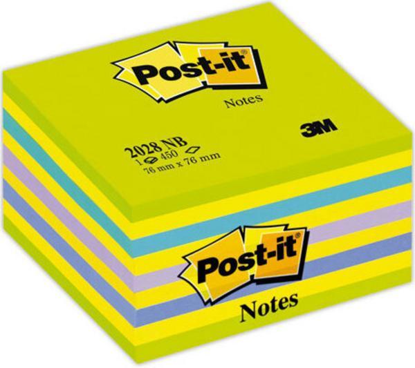 1 Cube Post-it® Couleurs Rêve Intense, 76 x 76 mm, 450 feuilles