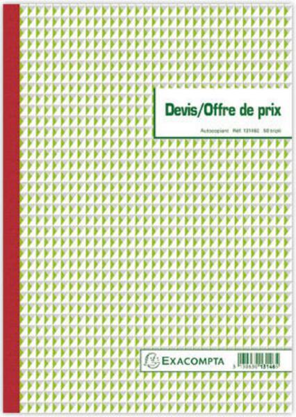 1 Manifold imprimé devis/offre de prix 50/3 feuillets
