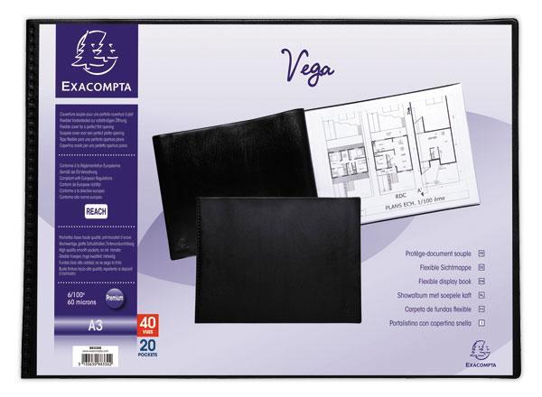 1 Protège-documents EXACOMPTA A3 - 20 poches - Noir