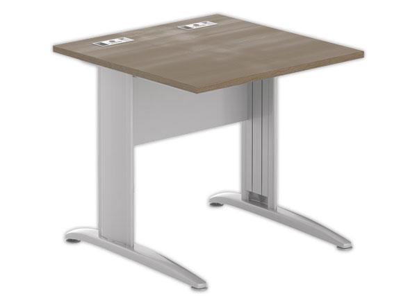 1 Table 80 x 80 noyer - pieds aluminium