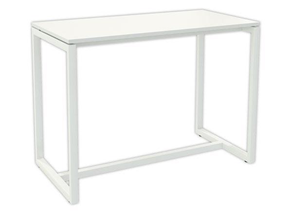 1 Table haute EASYDESK 150 x 75 cm pied blanc plateau blanc