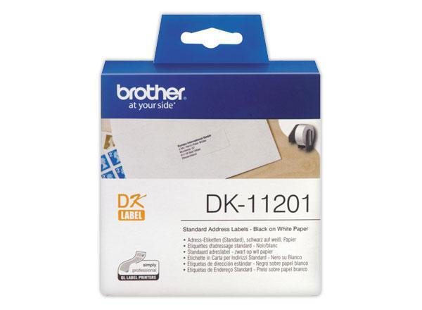 1 Rouleau d'étiquettes QL BROTHER 29x90mm 400 étiquettes DK11201