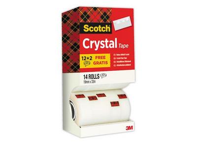 1 Boite de 14 Adhésifs transparents SCOTCH Crystal -33 m x 19 mm