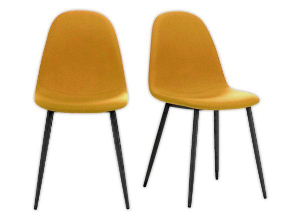 1 Lot de 2 Chaises MUST H87 x P54 x L45 cm pied noir assise safran