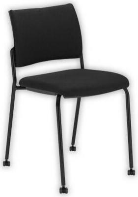 1 Chaise tissu noir 4 pieds sur roulettes
