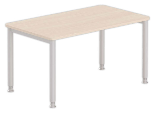 1 Table140 x 80 acacia clair - pieds aluminium