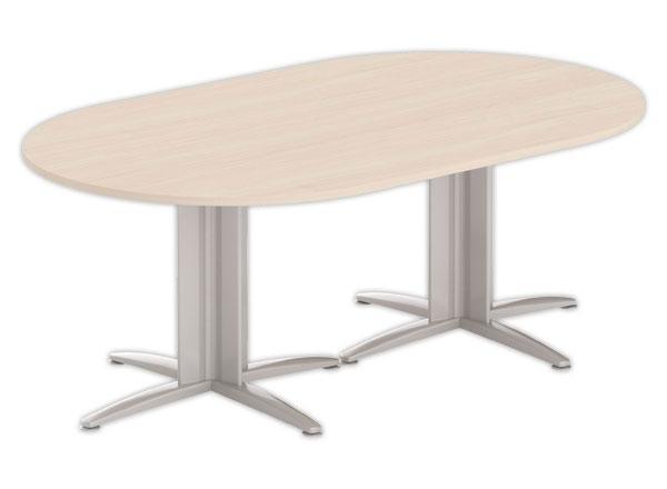 1 Table réunion ovale 200x120 acacia/aluminium