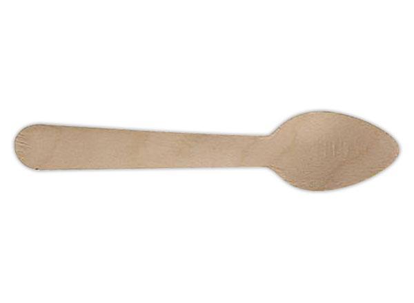 1 Lot de 100 Cuillères en pin de 11 cm