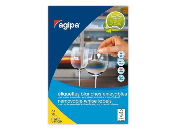 1 Boite de 25 Planches d'étiquettes enlevables laser35,6x16,9 mm 2000 étiq/boîte