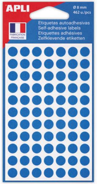 1 Etui de 462 pastilles gommettes de signalisation rondes, Ø 8 mm, bl