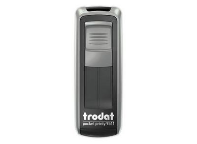 1 Timbre mobile perso.Printy 9511-Boîtier argent-E.noire-38X14mm-4 lig.m