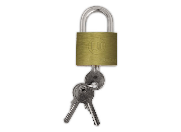 1 Cadenas de sûreté en laiton double ancrage mécanisme à goupilles 40 mm