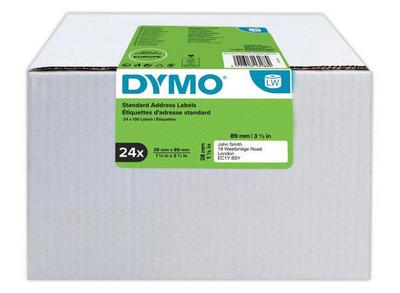 1 Boite de 24 Rouleaux de 130 étiquettes blanches 28x89mm pour DYMO Label Writer