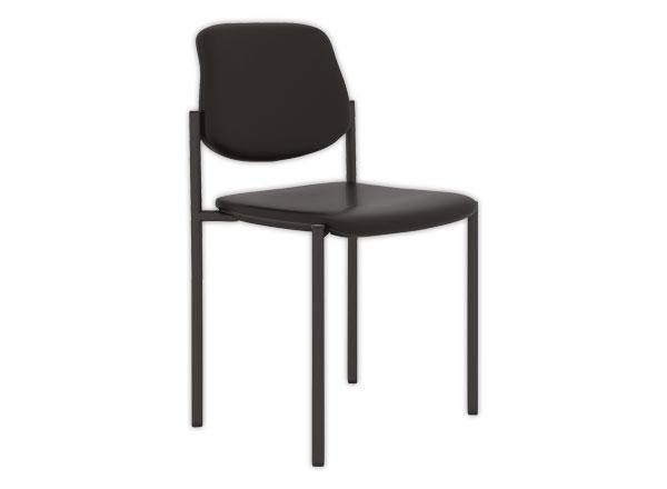 1 Carton de 2 Chaises simili cuir lavable - noir
