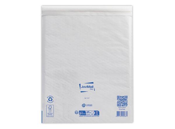 1 Carton de 50 Pochettes blanches matelassées à bulles d'air 350x470 mm
