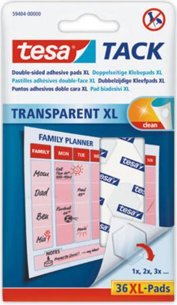 1 36 pastilles adhésives transparentes XL TESA