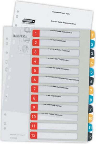 1 Jeu d'intercalaires imprimables LEITZ - A4 - 12 onglets