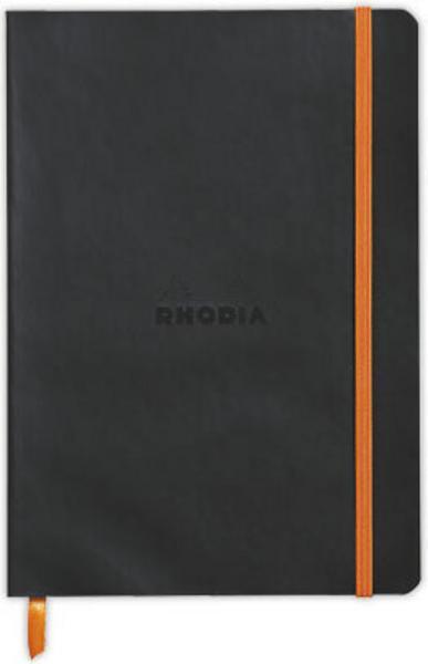 1 Carnet broché Rhodiarama A5 160 p,pointillés, couverture souple noire