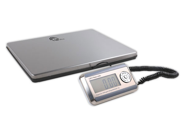 1 Pèse-colis électronique 200kg/50g écran LCD plateau XL en inox