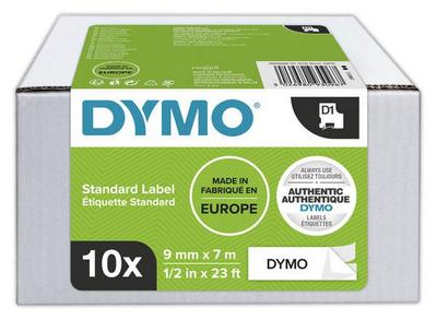 1 Boite de 10 Ruban pour titreuse DYMO D1 9mm blanc impression noire
