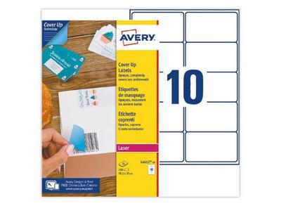 1 Étiquettes de masquage laser AVERY 99,1 x 57 mm 25 f x 10 étiquettes