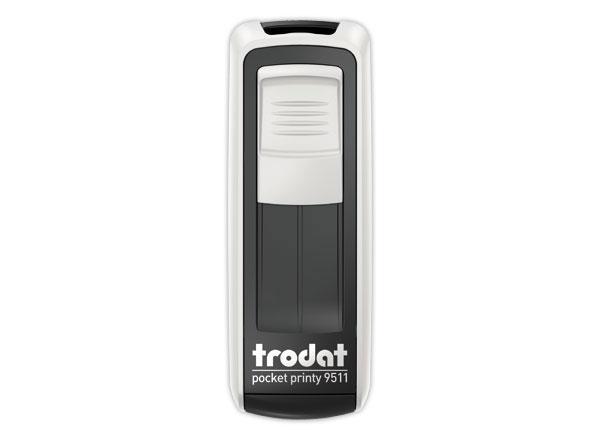 1 Timbre mobile perso.Printy 9511-Boîtier blanc-E.noire-38X14mm-4 lign.m