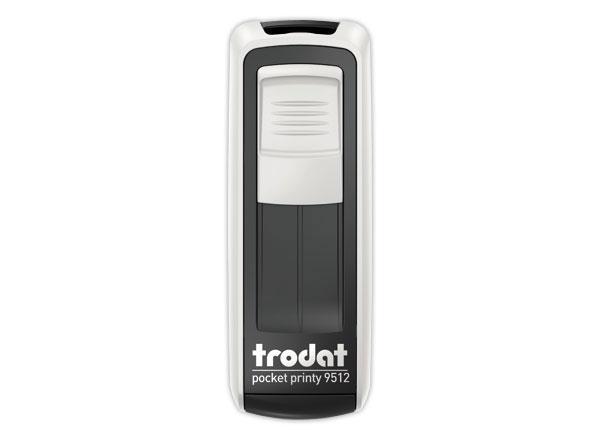 1 Timbre mobile perso.Printy 9512-Boîtier blanc-E.noire-47X18mm-5 lign.m