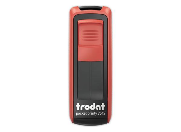 1 Timbre mobile perso.Printy 9512-Boîtier rouge-E.noire-47X18mm-5 lign.m