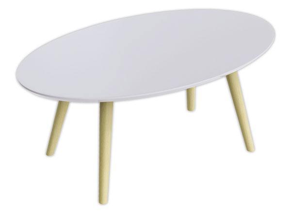 1 Table basse ovale laquée blanc L 85cm