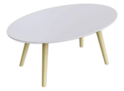 1 Table basse ovale laquée blanc L 85cm