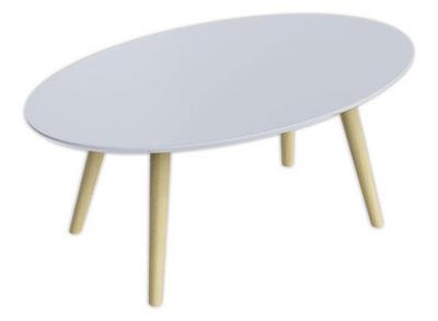 1 Table basse ovale laquée blanc L 115 cm