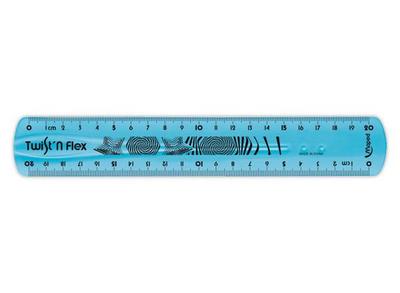 1 Règle de bureau double plate en plastique souple et résistant - 20 cm