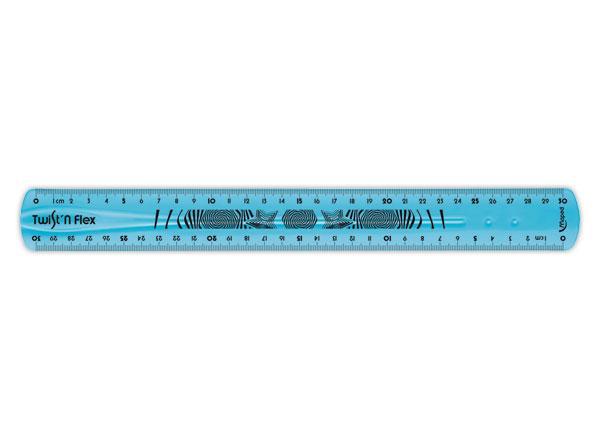 1 Règle de bureau double plate en plastique souple et résistant - 30 cm