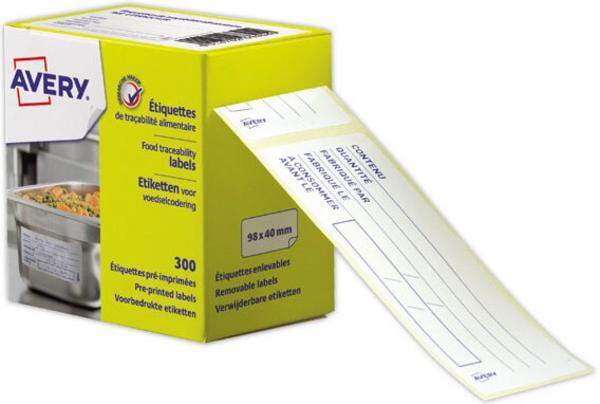1 Rouleau de 300 étiquettes de traçabilité alimentaire pré-imprimées
