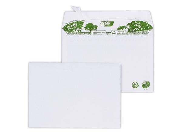 1 Boite de 200 Enveloppes C6 blanches recyclées 80g bande de protection