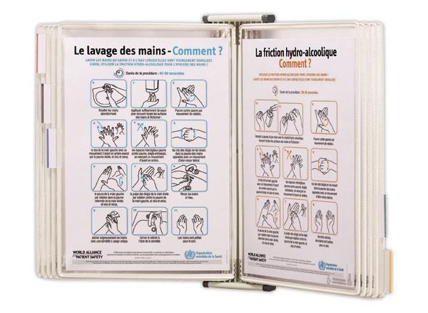1 Support mural 10 poches INOX Stérifold-Blanc