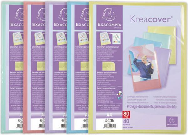 1 Protège-documents personnalisables Kreacover Pastel-40 poches - Assort