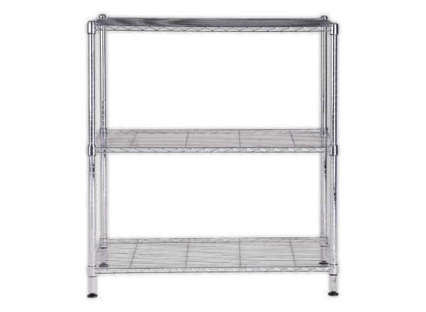 1 Etagère multifonction 3 niveaux L90 x H90 cm gris métal acier