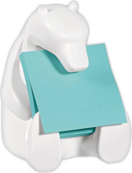 1 Dévidoir Z-Notes ours Post-it + bloc Super Sticky bleu 45 feuilles