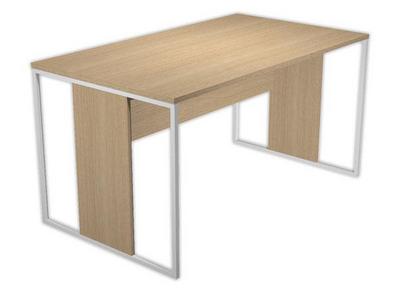 1 Bureau BELGRADE 140 x 80 chêne pieds blanc monté