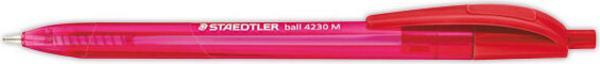 1 Stylo-bille triangulaire rétractable pointe moyenne 1 mm rouge