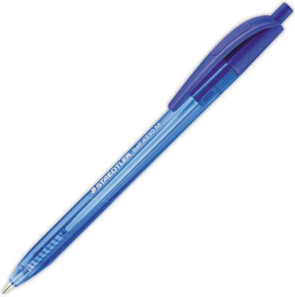 1 Stylo-bille triangulaire rétractable pointe moyenne 1 mm bleu