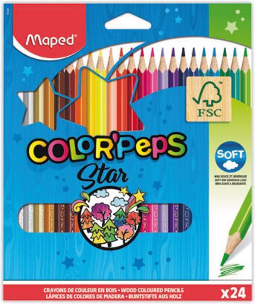 1 Etui de 24 Crayons de couleur en bois