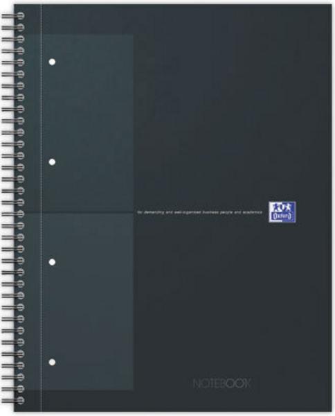 1 Cahier spirale Notebook A4+, 160p, 5x5, Oxford international Noir