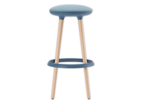 1 Tabouret haut tissu bleu