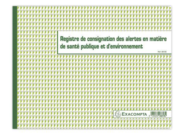 1 Registre d'alertes santé et environnement - 24x32 cm - 20 pages