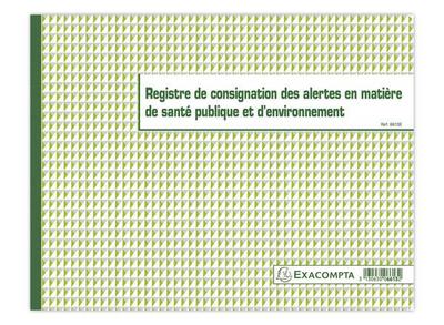1 Registre d'alertes santé et environnement - 24x32 cm - 20 pages