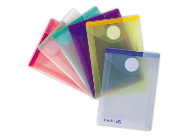 1 Lot de 6 Pochettes PP fermeture velcro® en PP 18/100ème (180 µm) - coloris ass