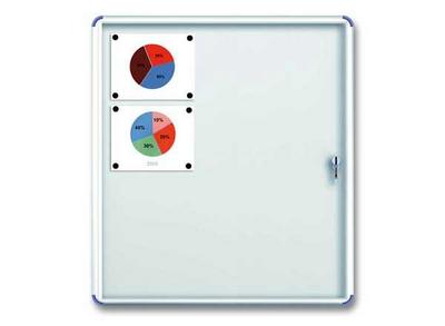 1 Vitrine d'intérieur extra-plate 6 x A4fond métallique