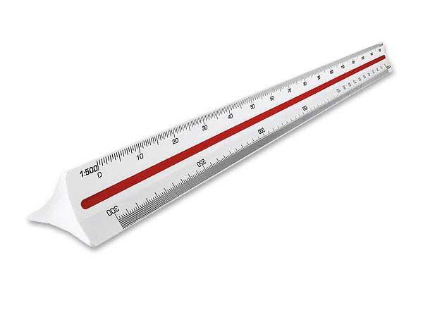 1 Échelle de réduction triangulaire - Longueur 30 cm